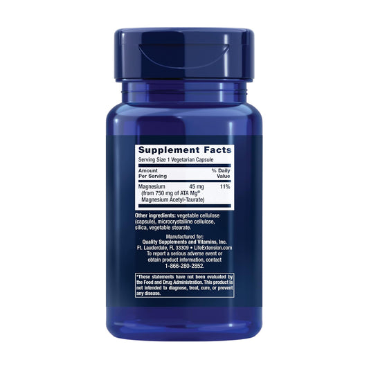 Life Extension Calm-Mag, Magnesium Acetyl taurinate, Daily Stress Management Formula, Supports Calmness and Relaxation 30 Capsules