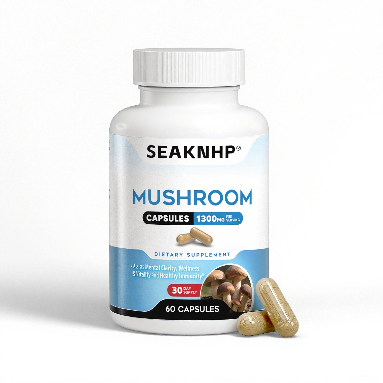 Seaknhp Supplement Mushroom 10X Complex 60 Capsules