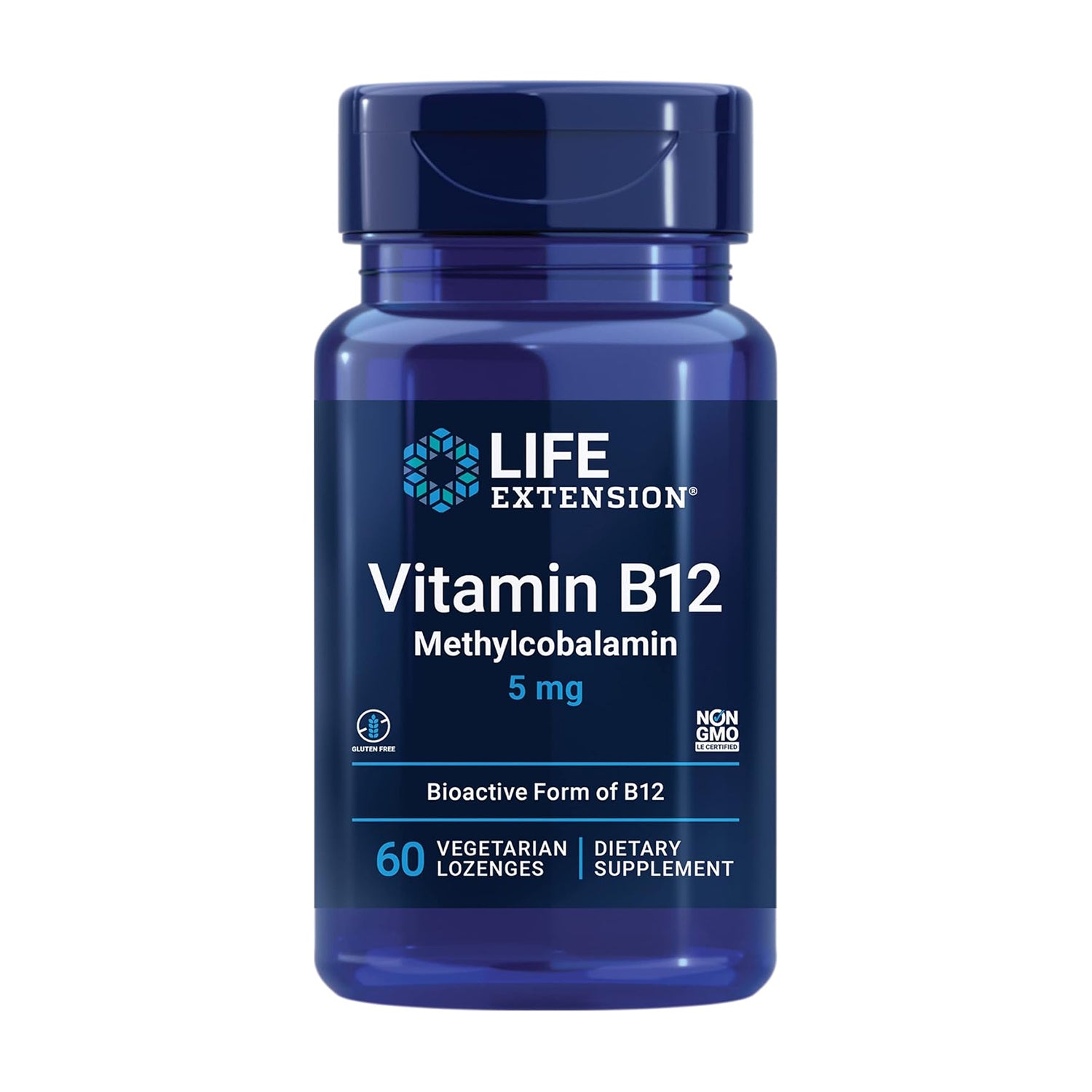 Life Extension Vitamin B12 Methylcobalamin, Nerve Health Supplement, Cognitive Support, Energy Vitamin, methylcobalamin B12, 5 mg 60 lozenges