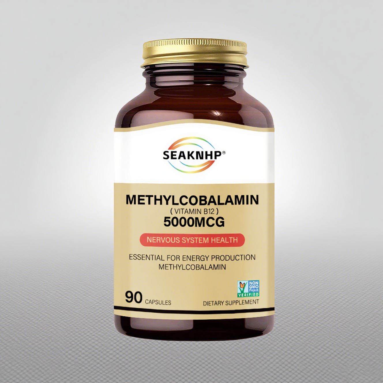 Seaknhp Methylcobalamin B Vitamin 5000mcg B12 with Folic Acid 400mcg 90 capsules