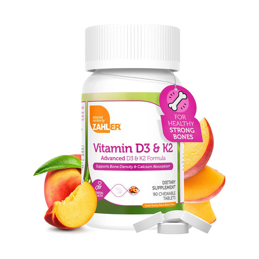 Zahler - Vitamin D3 & K2 Chewable Supplement (90 Count) for Calcium Absorption, Bone Density & Immune Support
