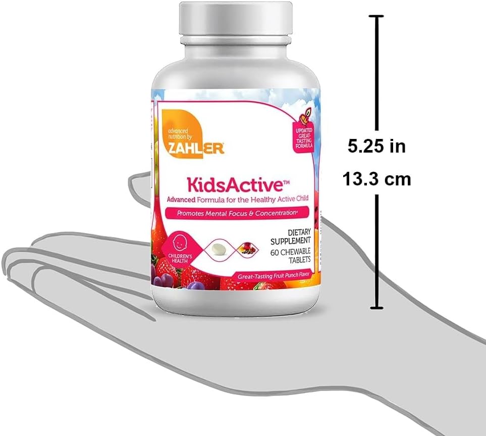 Zahler KidsActive, Kids Chewable Concentration Formula, 180 Fruit Punch Flavored Tablets