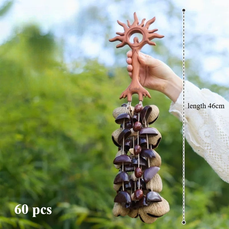 Natural Seed Shell Hand Rattle – Indonesian Nut Shaker, Percussion Instrument & Home Decor 60pcs