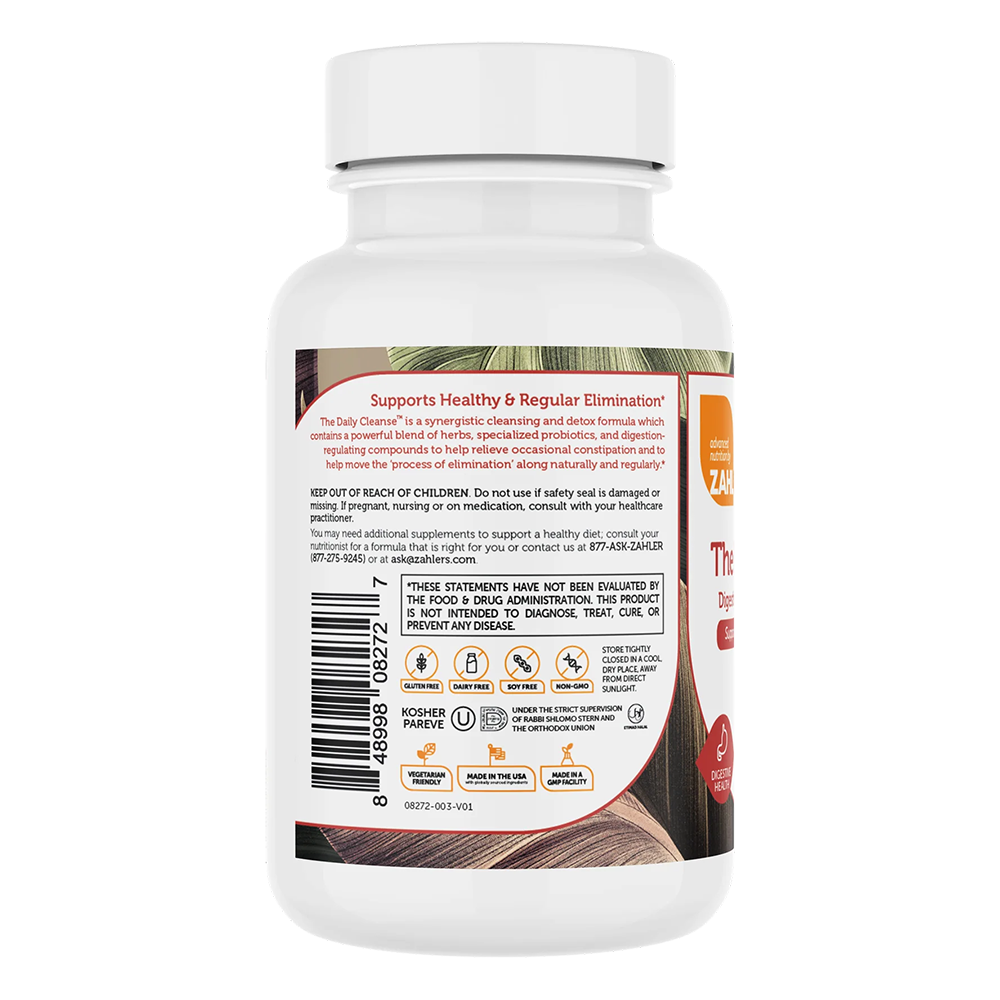 Zahler Daily Cleanse, Digestive Cleanse & Detox Formula, Supports Healthy and Regular Elimination, 60 Capsules