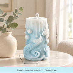 Handmade Bluebell Scented Candles – Blue & White Gradient Sets of 7