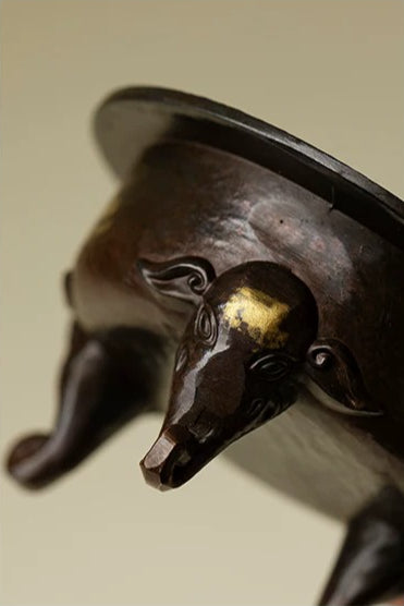 Elephant-Foot Tripod Incense Burner – Creative Ceramic Censer & Base, Holder