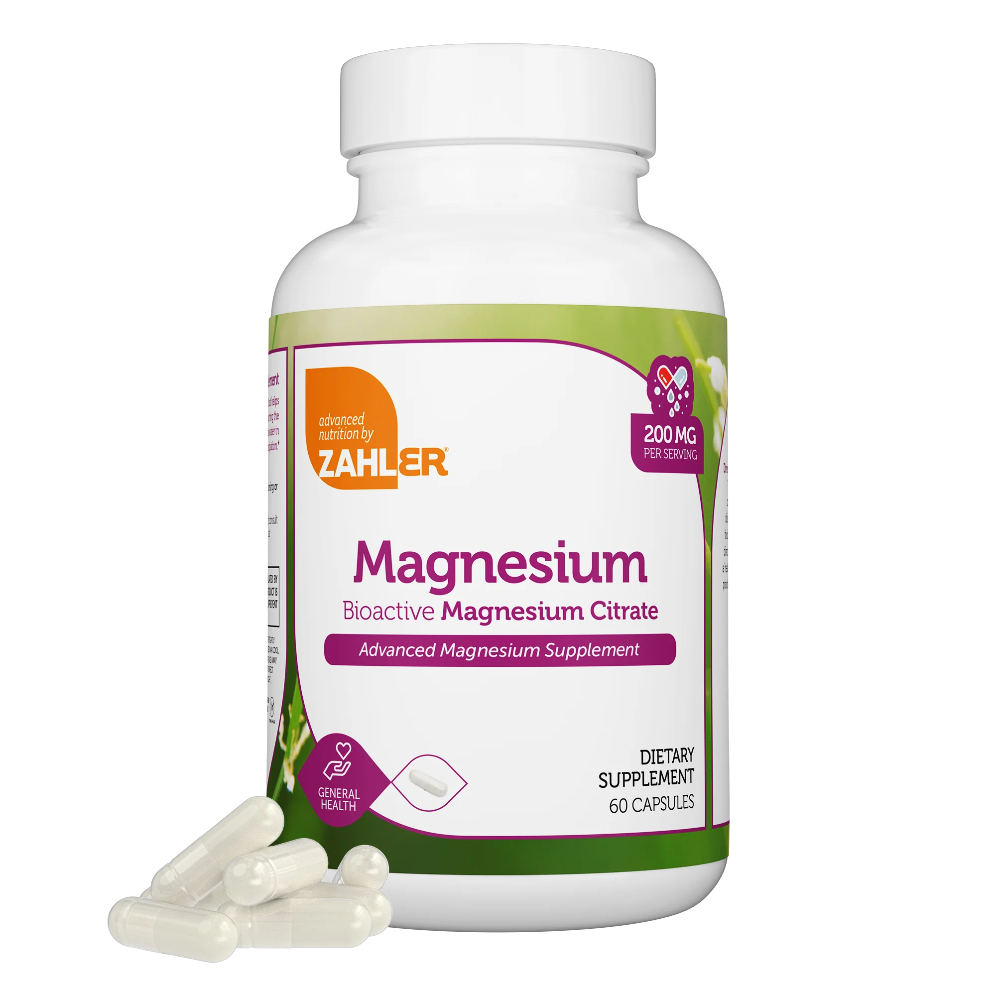 Zahler - Magnesium Supplement Capsules 200 mg (60 Count) Natural Magnesium Mineral for Men & Women