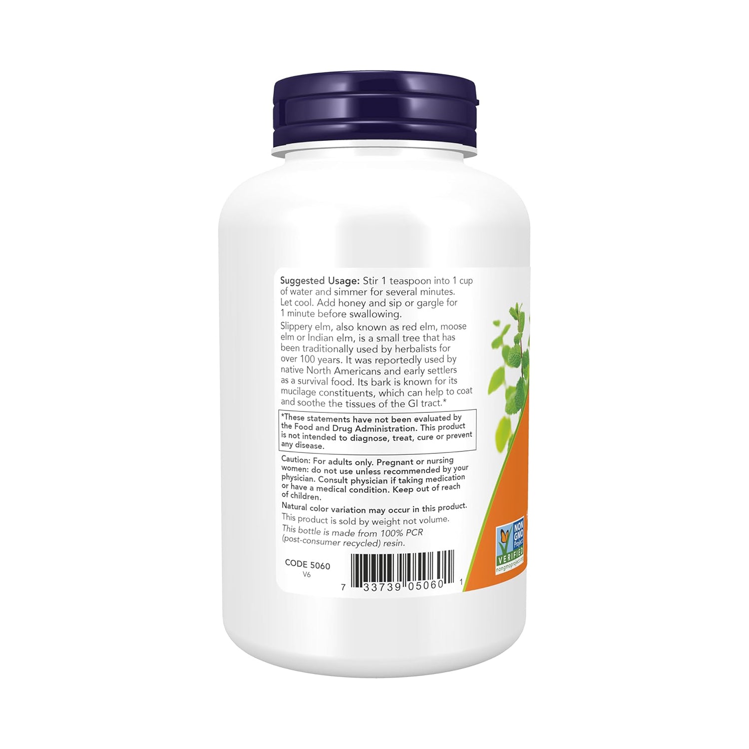 NOW Foods Supplements, Slippery Elm Powder (Ulmus rubra), Non-GMO Project Verified, Herbal Supplement, 4-Ounce