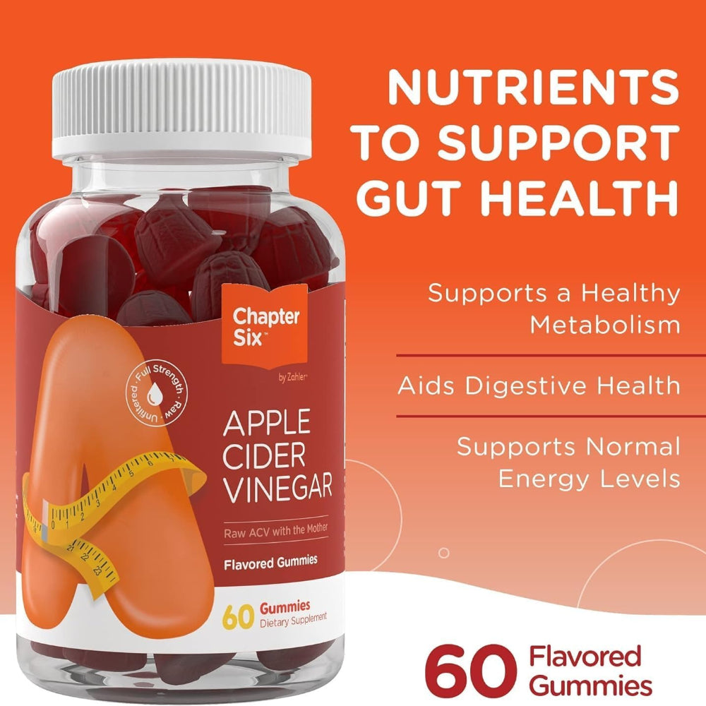Zahler Chapter Six Apple Cider Vinegar Gummies, Apple, 60 Gummies
