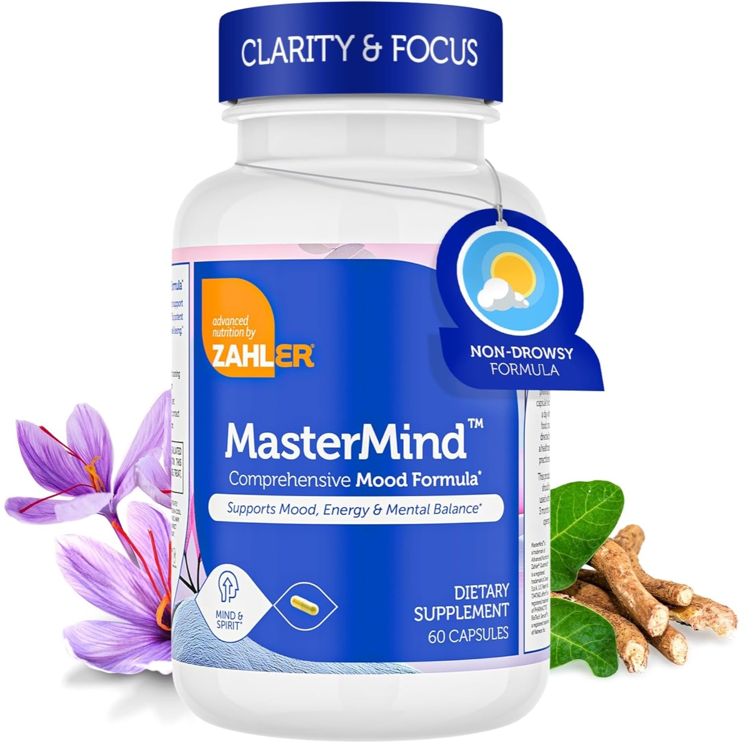 Zahler Mastermind, Comprehensive Mood Formula, Supports Mood Relaxation and Mental Balance, 60 Capsules