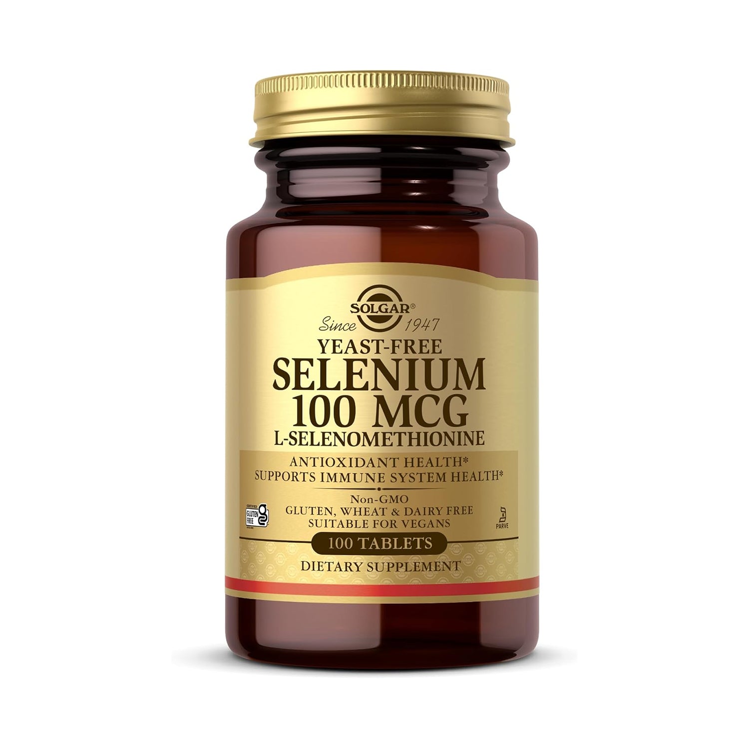 Solgar Yeast-Free Selenium 100 mcg - 100 Tablets - Supports Antioxidant & Immune System Health