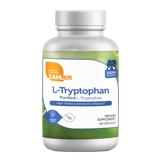 Zahler's L-Tryptophan 500mg Mood, Relaxation and Sleep Support 60 Capsules